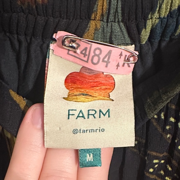 FARM Rio Black abstract jungle tiered full maxi skirt ONLY M - Picture 3 of 7